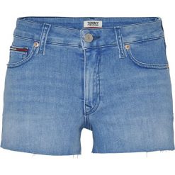 Szorty jeansowe Tommy Jeans Mid Rise Denim DW0DW08219. Niebieskie szorty damskie Tommy Jeans, bez wzorów, z elastanu. Za 299,00 zł.