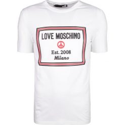 Love Moschino T-shirt. T-shirty męskie Love Moschino, z aplikacjami, z okrągłym kołnierzem. Za 299,00 zł.