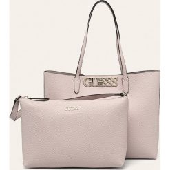 Guess Jeans - Torebka. Torby damskie na zakupy Guess Jeans, z aplikacjami, z bawełny, na ramię, duże, bez dodatków. Za 619,90 zł.
