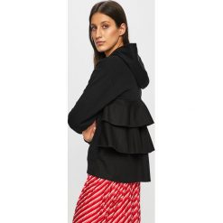 Karl Lagerfeld - Bluza. Czarne bluzy damskie marki KARL LAGERFELD, s, bez wzorów, z bawełny, bez rękawów, z kapturem. Za 919,90 zł.