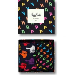 Happy Socks - Skarpetki Gift Box (2-pak). Czarne skarpetki damskie Happy Socks, bez wzorów. W wyprzedaży za 59,90 zł.