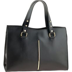 Torebki klasyczne damskie: Skórzana torebka „Frosinone” w kolorze czarnym – 38 x 27 x 14 cm