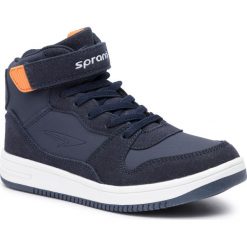 Sneakersy SPRANDI - CP40-8804J Navy. Niebieskie trampki chłopięce Sprandi, bez wzorów, ze skóry ekologicznej, bez zapięcia. Za 99,99 zł.