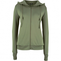 Bluza dresowa rozpinana termiczna bonprix zielony lodenowy. Zielone bluzy rozpinane damskie bonprix, z dresówki. Za 74,99 zł.