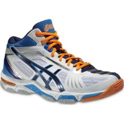 Asics Gel Volley Elite 2 MT B300N-0150. Białe buty sportowe męskie marki Asics, z materiału, do siatkówki. W wyprzedaży za 449,99 zł.