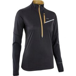 Bluza do biegania softshell damska czarno-brązowa. Czarne bluzy damskie EVADICT, na zimę, l, bez wzorów, z elastanu, bez rękawów, bez kaptura, do biegania. Za 119,99 zł.