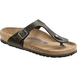 Buty dziecięce: Skórzane japonki „Gizeh” w kolorze khaki – szerokość S