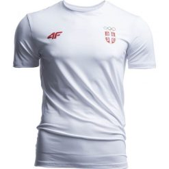 T-shirty męskie: Koszulka funkcyjna męska Serbia Pyeongchang 2018 TSMF700 – biały