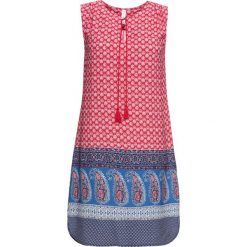 Sukienka bonprix czerwono-niebieski wzorzysty. Czerwone sukienki damskie bonprix, bez wzorów, z dekoltem w serek, bez rękawów. Za 109,99 zł.