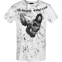 Alchemy England Headstone Dripped Black T-Shirt biały. Białe t-shirty męskie z nadrukiem marki Alchemy England, l, z bawełny, z okrągłym kołnierzem. Za 79,90 zł.