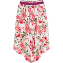 Szeroka spódniczka midi bonprix biel wełny w kwiaty. Białe spódniczki bonprix, w kwiaty, z wełny, midi. Za 49,99 zł.