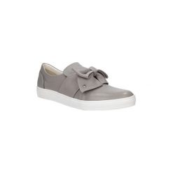 Buty Casu Slip on skórzany z kokardą 1967. Szare trampki damskie slip on marki Casu. Za 119,99 zł.
