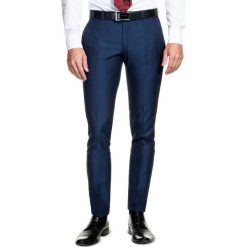Spodnie LEONARDO GDGS900030. Niebieskie spodnie męskie Giacomo Conti, m, bez wzorów, z bawełny, eleganckie. Za 499,00 zł.