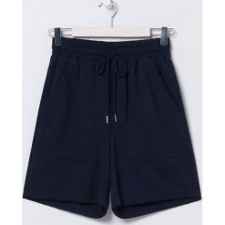 Dzianowe szorty - Granatowy. Niebieskie szorty damskie Sinsay, s, bez wzorów. Za 39,99 zł.