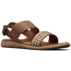 Columbia Sandały Damskie Solana Elk Beach 38. Brązowe sandały damskie Columbia, w paski, z gumy, sportowe, na wysokim obcasie, z paskami. W wyprzedaży za 299,00 zł.