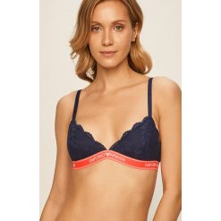 Emporio Armani - Biustonosz. Niebieskie biustonosze Emporio Armani, z haftami, z elastanu. Za 259,90 zł.