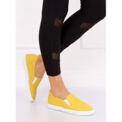 Trampki slip-on żółte DAILEY. Żółte buty sportowe damskie FunKee.pl, bez wzorów, z tkaniny, klasyczne. Za 86,99 zł.