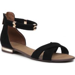 Sandały JENNY FAIRY - LS5230-01 Black. Czarne klapki damskie Jenny Fairy, bez wzorów, ze skóry ekologicznej, bez obcasa, na obcasie. Za 89,99 zł.