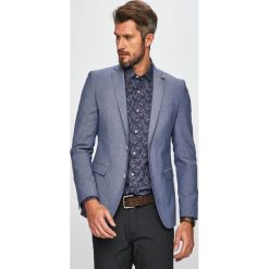 S. Oliver - Marynarka. Niebieskie garnitury męskie s.Oliver BLACK LABEL, s, bez wzorów, z elastanu, eleganckie. W wyprzedaży za 359,90 zł.