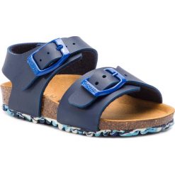 Sandały GARVALIN - 192481 A-Azul Marino. Niebieskie sandały chłopięce marki Garvalin, ze skóry ekologicznej, bez zapięcia. Za 159,00 zł.