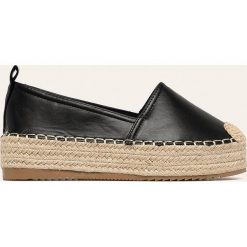 Answear - Espadryle Buanarotti. Czarne espadryle damskie ANSWEAR, bez wzorów, z gumy, bez obcasa, na obcasie. W wyprzedaży za 79,90 zł.