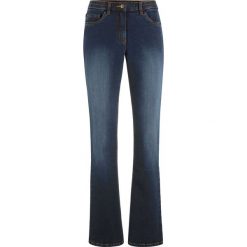 Dżinsy z rozkloszowanymi nogawkami bonprix ciemny denim. Czarne jeansy damskie bonprix, z jeansu. Za 109,99 zł.