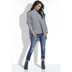 Szary Sweter Oversize z Golfem. Szare golfy damskie marki Molly.pl, na zimę, s, z dzianiny. Za 129,90 zł.