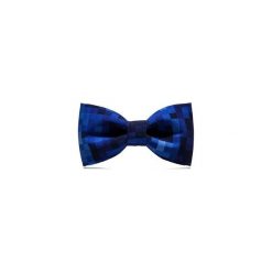 Marthu mucha NAVY PIXEL m0288. Niebieskie muszki męskie Marthu, w paski, z satyny, eleganckie. Za 89,00 zł.
