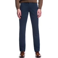 Spodnie FRANCESCO SMGS030117. Niebieskie spodnie męskie Giacomo Conti, na zimę, s, bez wzorów, z elastanu, wizytowe. Za 259,00 zł.