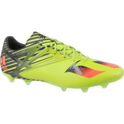 Adidas Messi 15.2 FG/AG S74688. Żółte buty sportowe męskie Adidas, ze skóry, bez zapięcia, do piłki nożnej. W wyprzedaży za 159,99 zł.