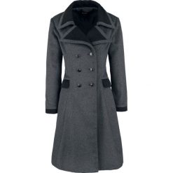 Banned Alternative Retro Coat Płaszcz damski szary. Szare płaszcze damskie marki Banned Alternative, xl, bez wzorów, z wełny, retro. Za 426,90 zł.