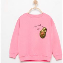 Bluzy dziewczęce: Bluza z cekinowym awokado - Pomarańczo
