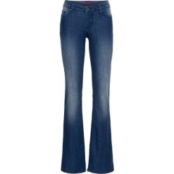 Dżinsy BOOTCUT bonprix niebieski "stone”. Niebieskie jeansy damskie bonprix, z jeansu. Za 89,99 zł.