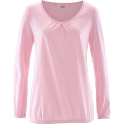 Shirt bawełniany z długim rękawem bonprix jasnoróżowy pudrowy. Różowe koszulki damskie bonprix, bez wzorów, z bawełny, bez kołnierzyka, z długim rękawem. Za 21,99 zł.