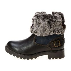 Wrangler Botki Damskie Creek Denim Boot Brązowe, 40. Pomarańczowe botki damskie marki Wrangler, z denimu, eleganckie, bez obcasa, na klamry. W wyprzedaży za 302,00 zł.