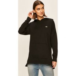 Lacoste - Bluza. Czarne bluzy damskie Lacoste, z aplikacjami, z bawełny, bez rękawów, z kapturem. W wyprzedaży za 399,90 zł.