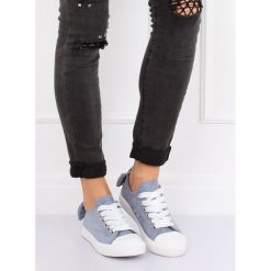 Trampki damskie niebieskie MARIBEL. Niebieskie buty sportowe damskie FunKee.pl, z aplikacjami, z tkaniny, sportowe. Za 65,09 zł.