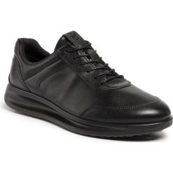 Sneakersy ECCO - Aquet 20712401001 Black. Czarne sneakersy męskie ecco, na co dzień, bez wzorów, ze skóry, bez zapięcia. W wyprzedaży za 479,00 zł.