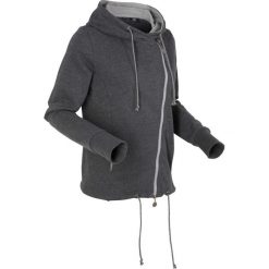 Bluzy rozpinane damskie: Bluza rozpinana, długi rękaw bonprix czarny melanż