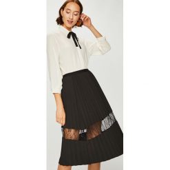 Answear - Spódnica. Czarne spódniczki marki ANSWEAR, s, z poliesteru, z podwyższonym stanem, midi. W wyprzedaży za 89,90 zł.