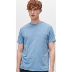 T-shirt z bawełny organicznej - Niebieski. Niebieskie t-shirty damskie Reserved, bez wzorów, z bawełny, bez kołnierzyka. W wyprzedaży za 9,99 zł.