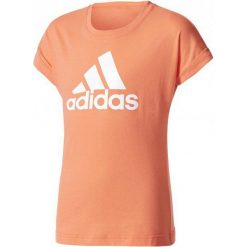 Adidas Koszulka Dziewczęca Yg Logo Tee Easy Coral/White 140. Białe bluzki dziewczęce bawełniane Adidas, z klasycznym kołnierzykiem. W wyprzedaży za 59,00 zł.