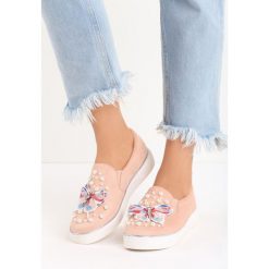 Trampki damskie slip on: Różowe Slip On Great Windmill