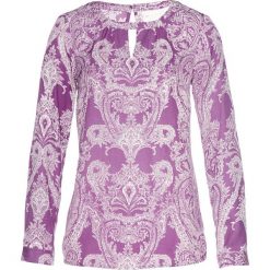 Tunika z nadrukiem "paisley" bonprix lila - biel wełny z nadrukiem. Fioletowe tuniki damskie bonprix, z nadrukiem, z wełny. Za 37,99 zł.