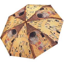 Parasole: Parasol „Gustav Klimt – The Kiss” w kolorze żółto-brązowym