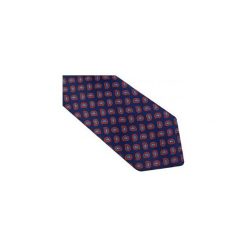 Granatowy krawat męski w czerwony paisley D108. Czerwone krawaty męskie Modini Moda Męska, na co dzień, bez wzorów, z tkaniny, casualowe. Za 49,50 zł.