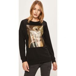 Only - Bluza. Czarne bluzy damskie ONLY, s, z nadrukiem, z bawełny, bez rękawów, bez kaptura. W wyprzedaży za 89,90 zł.