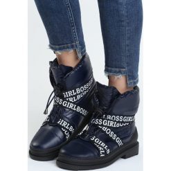Buty zimowe damskie: Granatowe Śniegowce Winter Girl