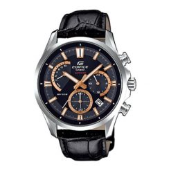 Zegarek "EFB-550L-1AVUER" w kolorze czarno-srebrnym. Czarne, analogowe zegarki męskie Lacoste, srebrne. W wyprzedaży za 629,95 zł.
