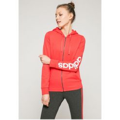 Adidas Performance - Bluza. Czerwone bluzy damskie z kieszeniami marki adidas Performance, s, z nadrukiem, z bawełny, z kapturem. W wyprzedaży za 179,90 zł.